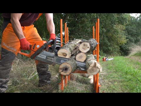Cut Multiple Logs at Once! Forest Master Bulk Log Sawhorse 3 (BLS-3H)