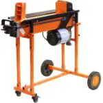 Spaccalegna elettrico duo a 2 velocità da 8 tonnellate con protezione del banco di lavoro e carrello, FM16TW-TC