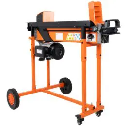 Spaccalegna elettrico duo a 2 velocità da 8 tonnellate con protezione del banco di lavoro e carrello, FM16TW-TC