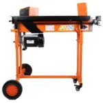 Cortadora de troncos eléctrica Duo de 8 toneladas y 2 velocidades con protector de banco de trabajo y carro, FM16TW-TC