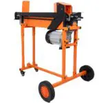 Cortadora de troncos eléctrica Duo de 8 toneladas y 2 velocidades con protector de banco de trabajo y carro, FM16TW-TC