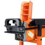 Cortadora de troncos eléctrica Duo de 8 toneladas y 2 velocidades con protector de banco de trabajo y carro, FM16TW-TC, mango móvil