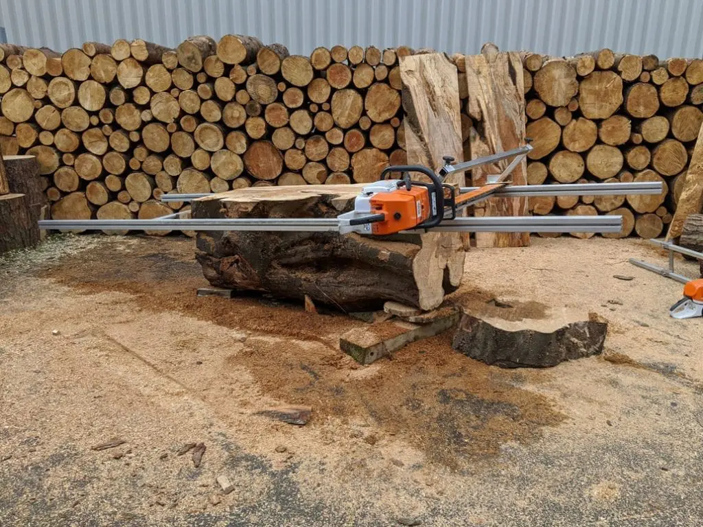 The Ultimate Chainsaw Sawmill? 14 universal woodworking station, chainsaw sawmill, extension bars, chainsaw guide bars