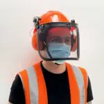casco di sicurezza, casco di sicurezza con visiera, protezioni auricolari