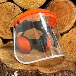 protezioni per le orecchie e visiera