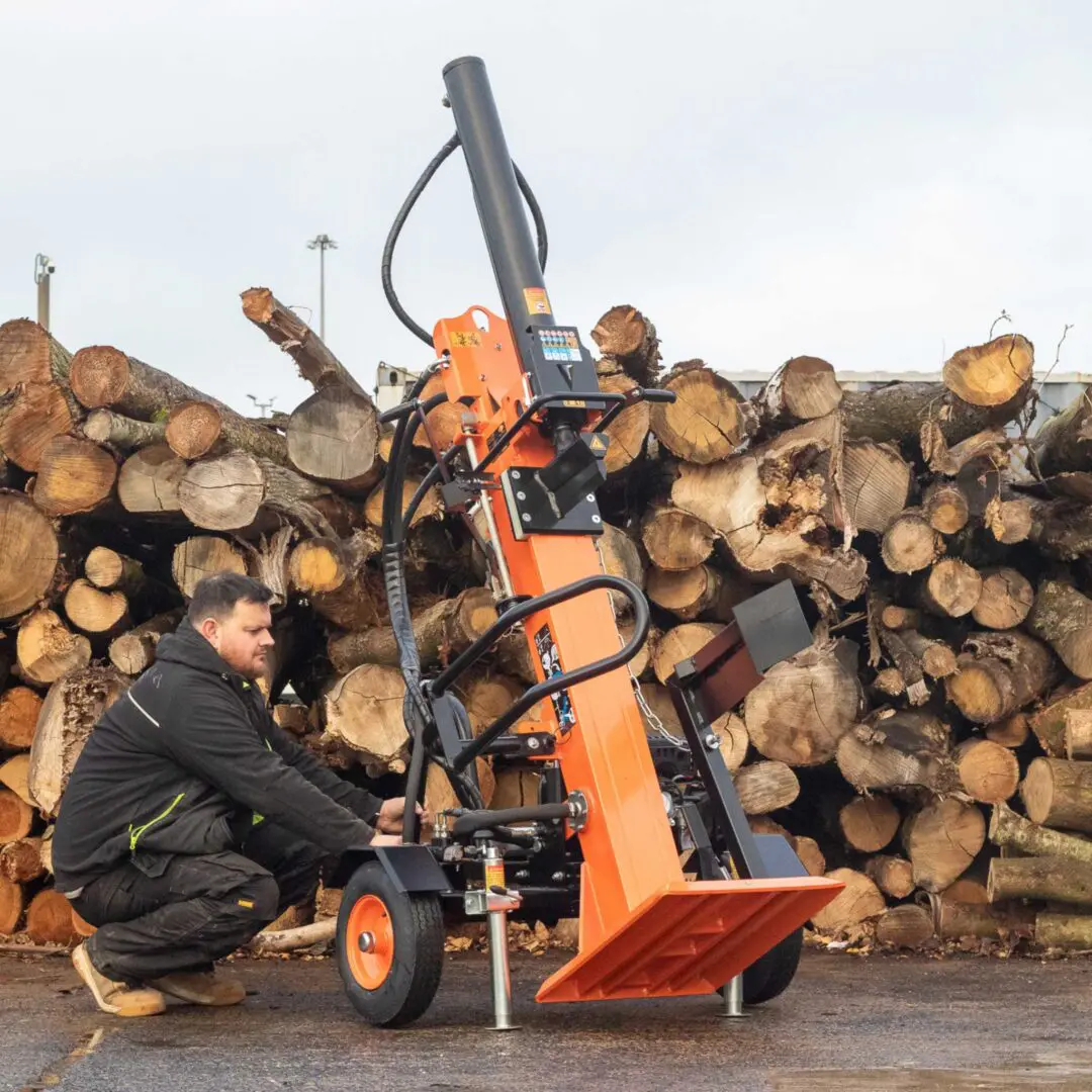converting trailer to vertical, log splitter