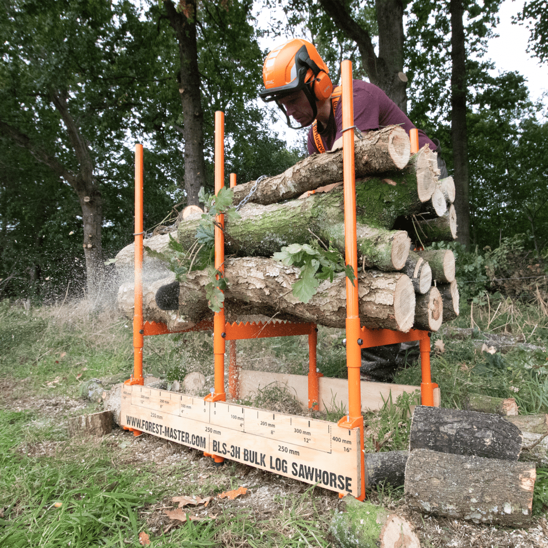 Sågbock för bulkstockar, multistockhållare
