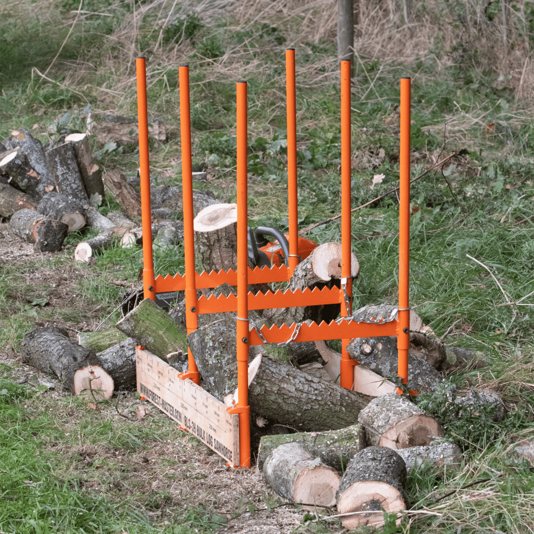 Sågbock för bulkstockar, multistockhållare