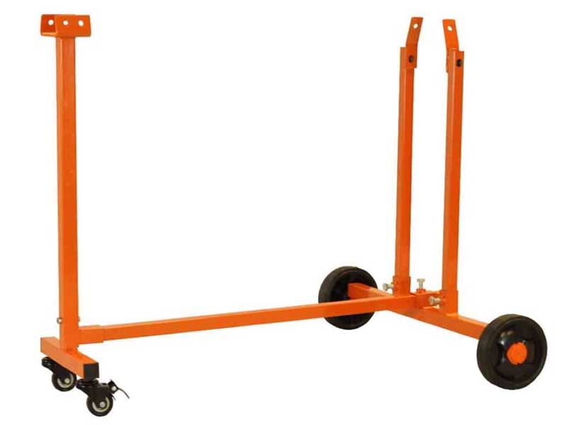 Trolley-Ständer, vier Räder, orange Farbe, Forest Master