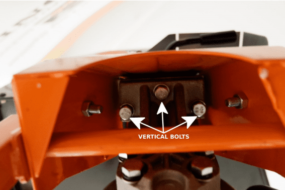 cortadora de troncos motor corto, tres pernos verticales