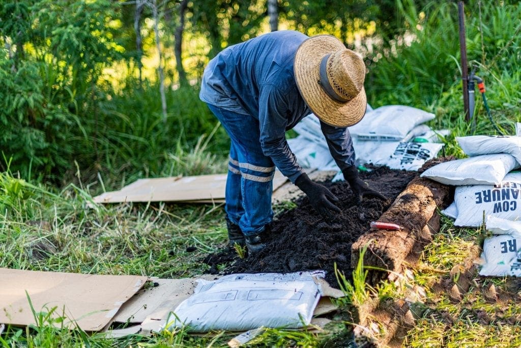 Jardín sin excavar y sin malas hierbas