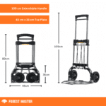compact foldable hand truck, 160kg load capacity