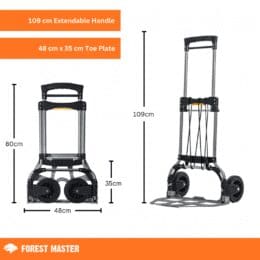 carrello manuale compatto e pieghevole, capacità di carico di 160 kg