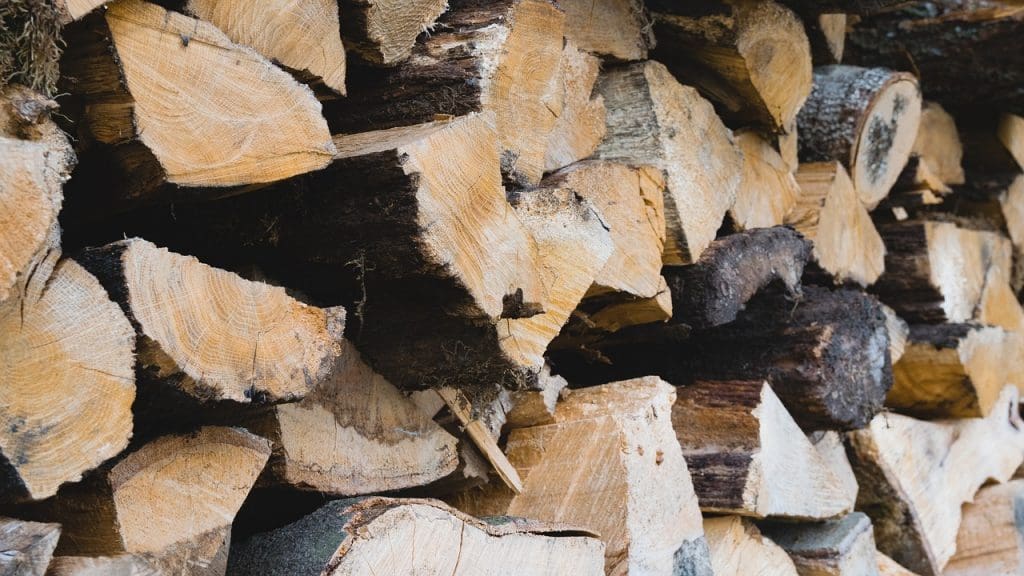 stacked firewood 