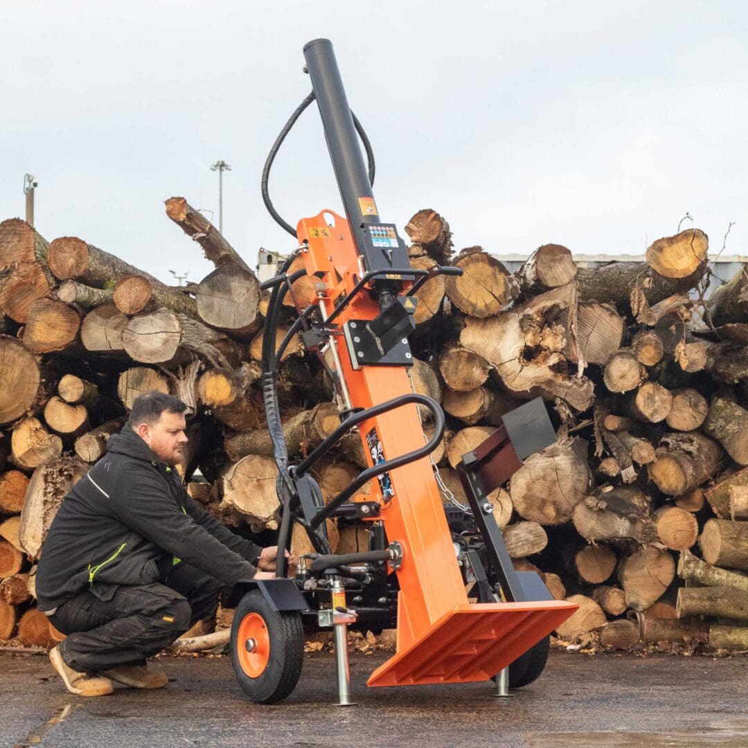 converting trailer to vertical, log splitter