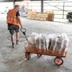 All-terrain wheel garden wagon by Forest Master on gravel